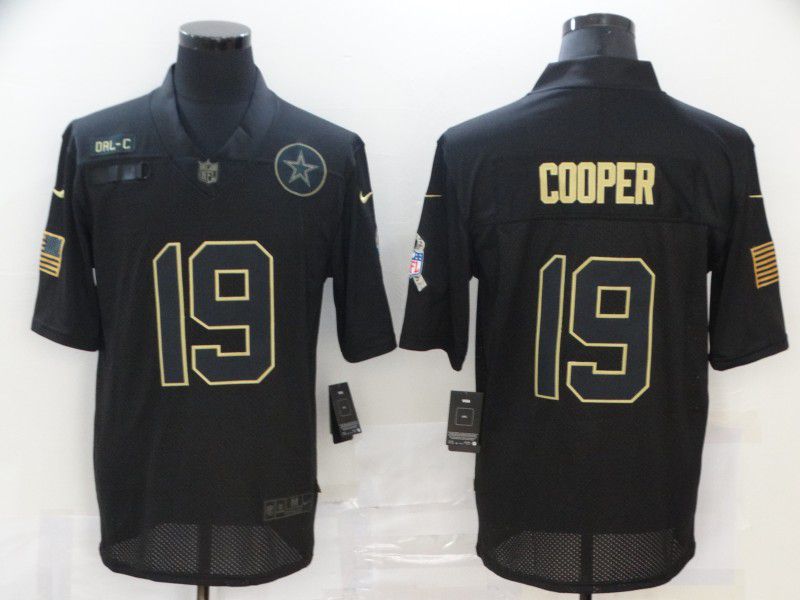 Men Dallas cowboys #19 Cooper Black gold lettering 2020 Nike NFL Jersey